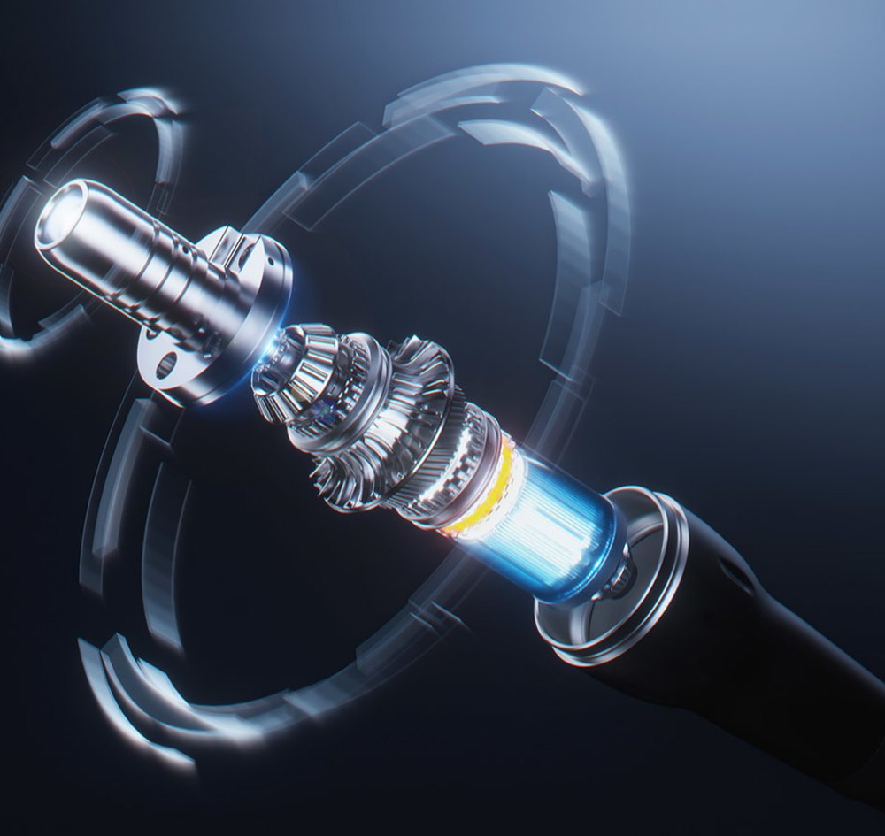 Cut away view of the ES70 high precision cartridge and gear train